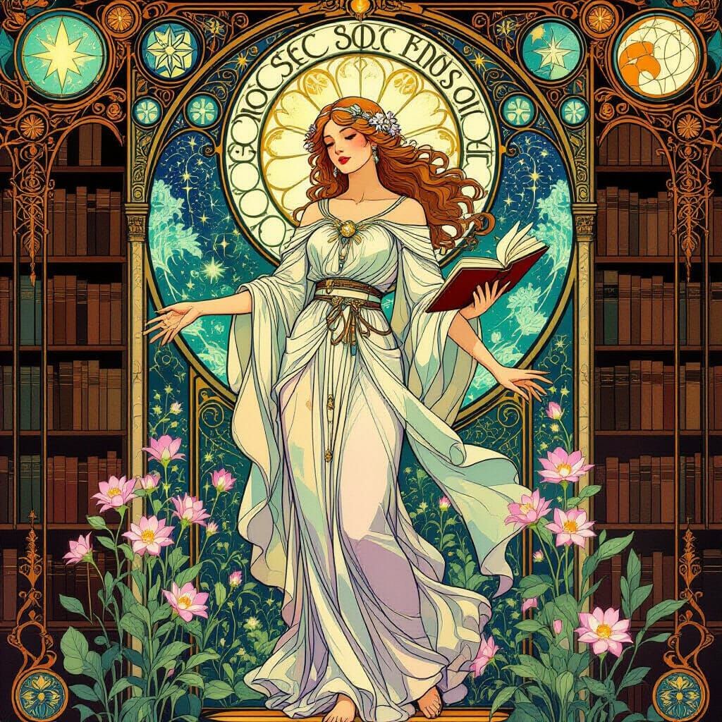 A hidden library filled with the secrets of the universe, tended to by a librarian