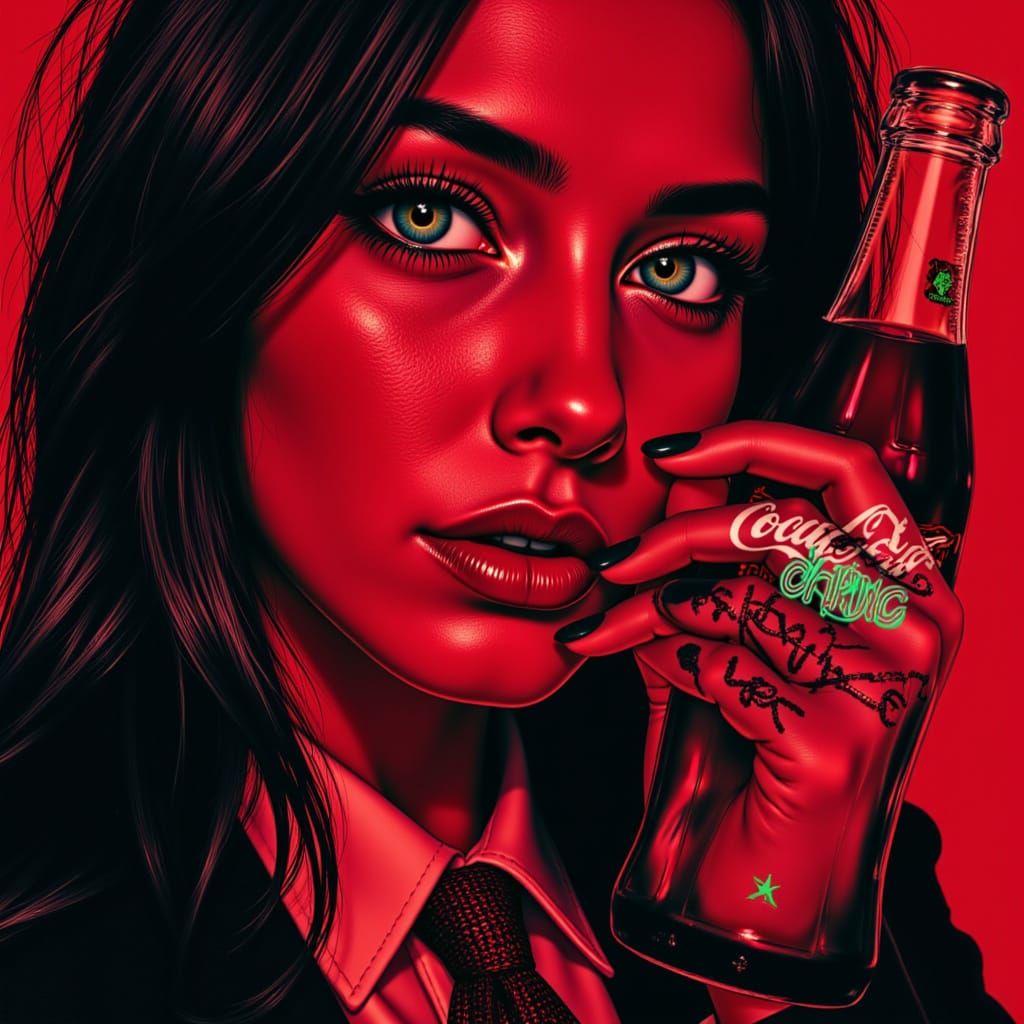 Alluring Trickster Embodies Funky Monkey in Neon Nightlife