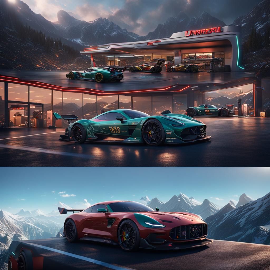 Mountain F1 Dealership: Detailed Matte Painting
