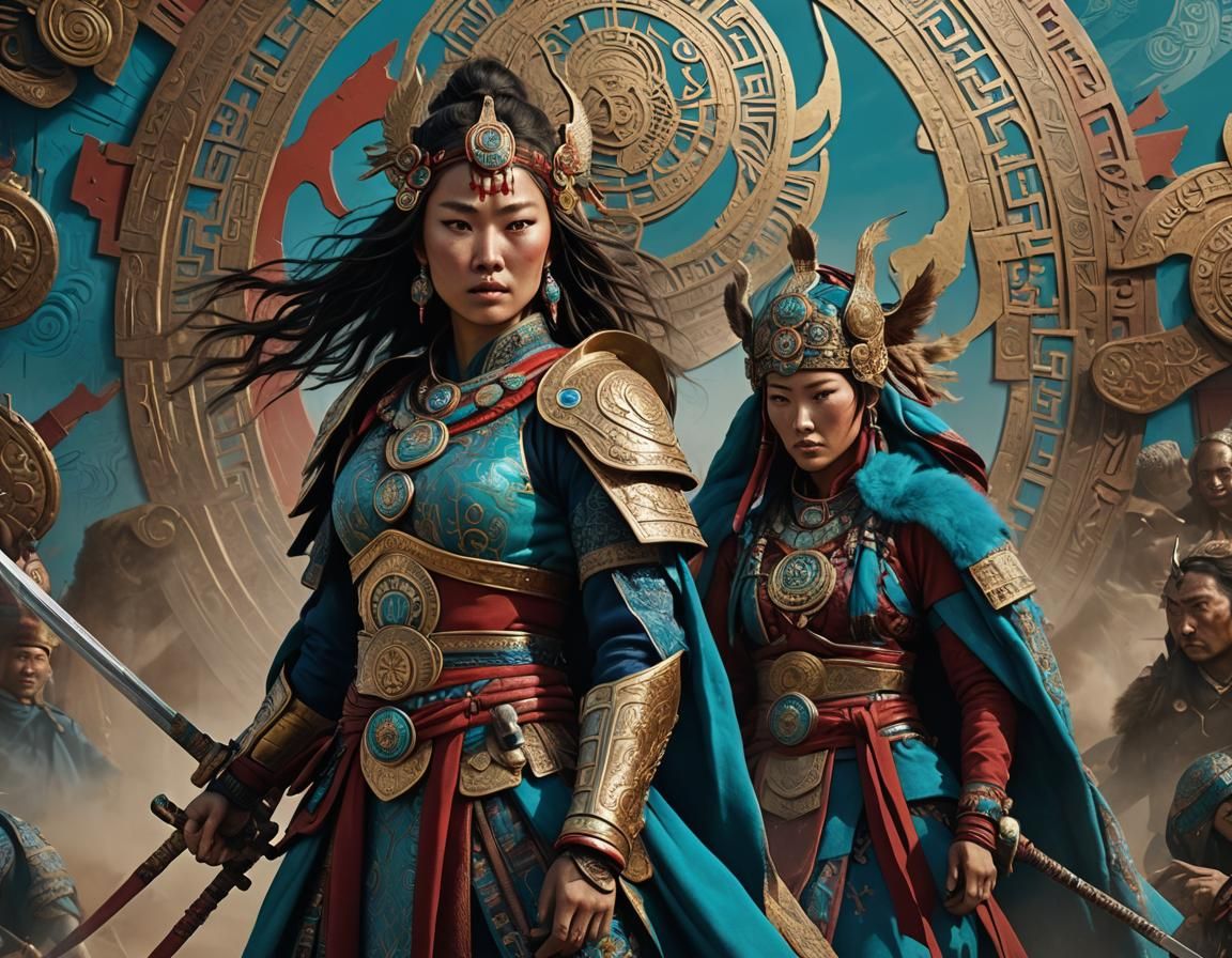 Mongolian Warrior Woman in Fantasy Concept Art