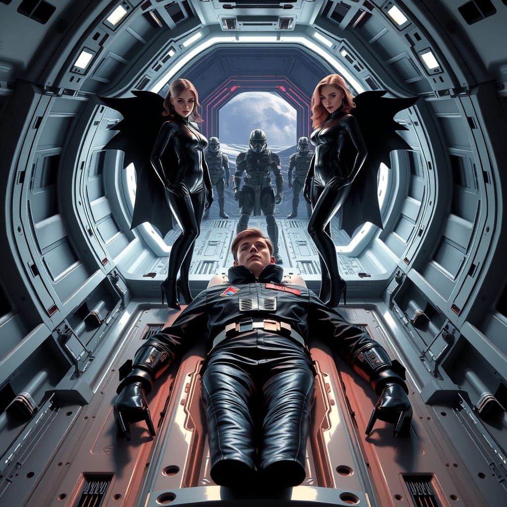 Sleek TIE Fighter Pilot Under Imperial Scrutiny