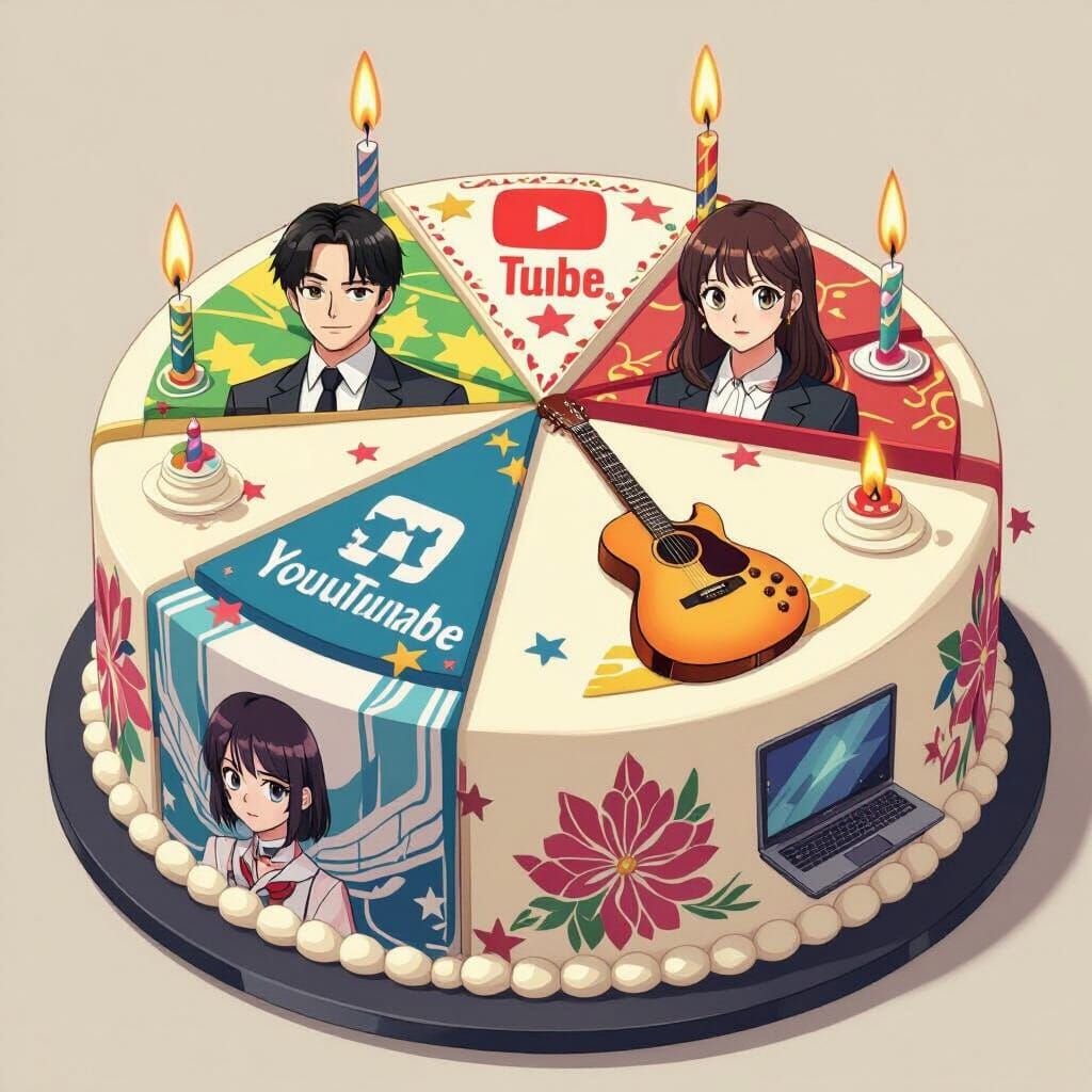 Anime Birthday Cake with Squid Game Character