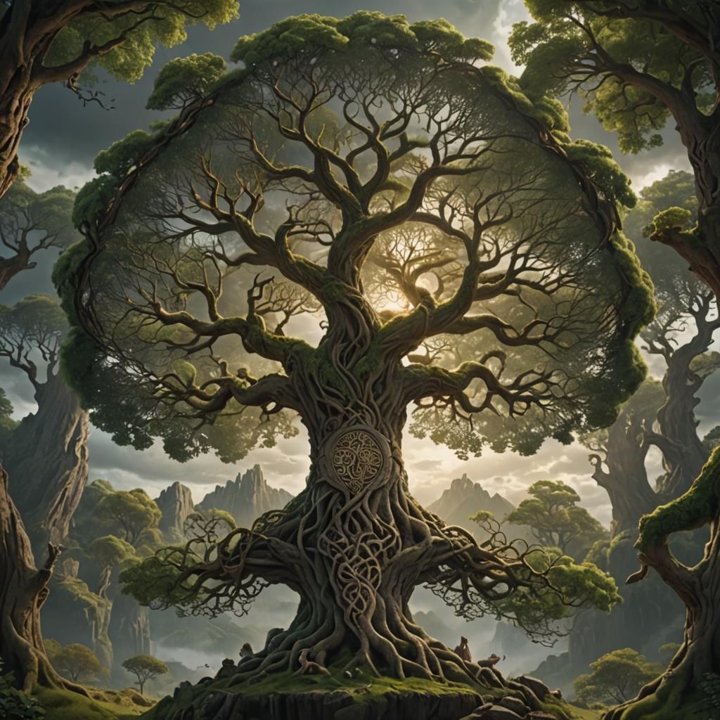 Epic Celtic Tree of Life Digital Painting