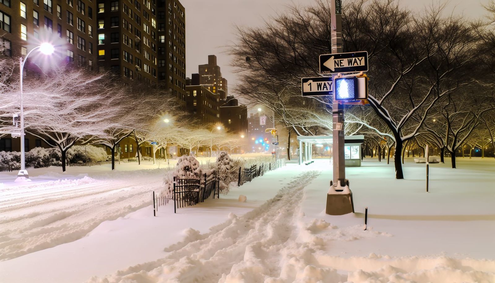 Tranquil Winter Evening in Urban Landscape