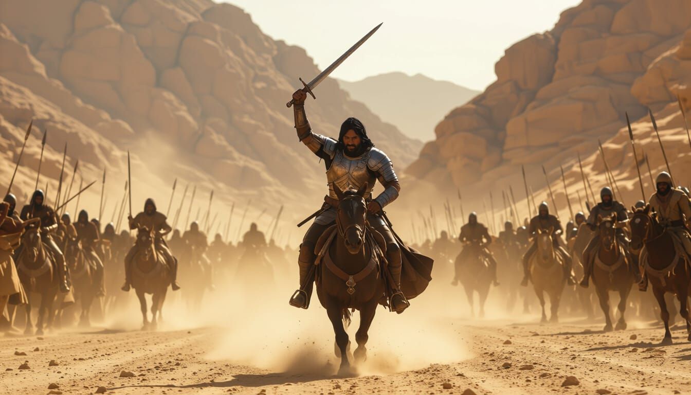 Khalid Leads Cavalry Charge in Dramatic Action Shot