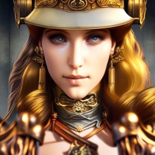 Steampunk Princess Portrait in Hyperrealistic Style