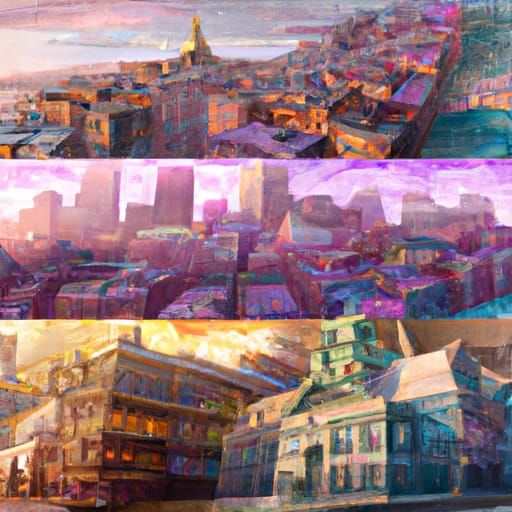 Detailed Collage of Boston in Fantasy Style