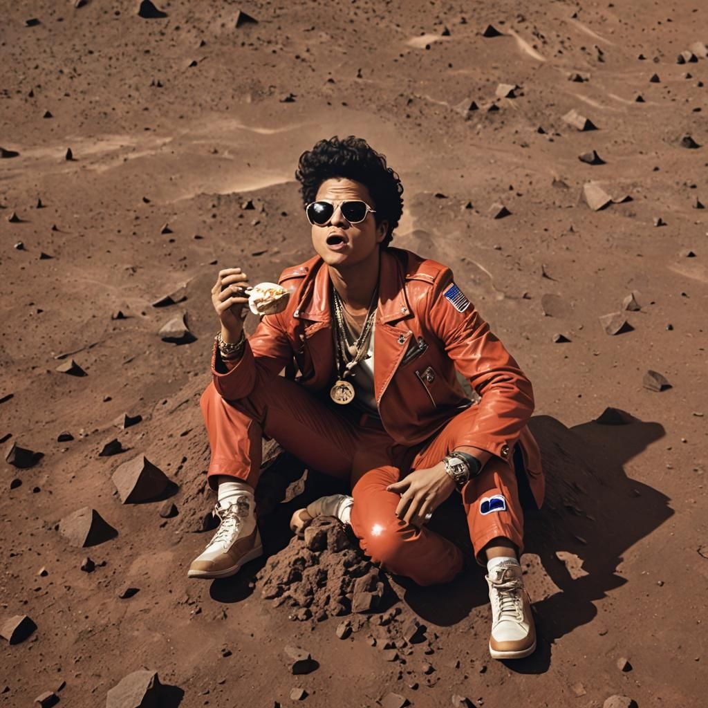 bruno mars on mars eating mars