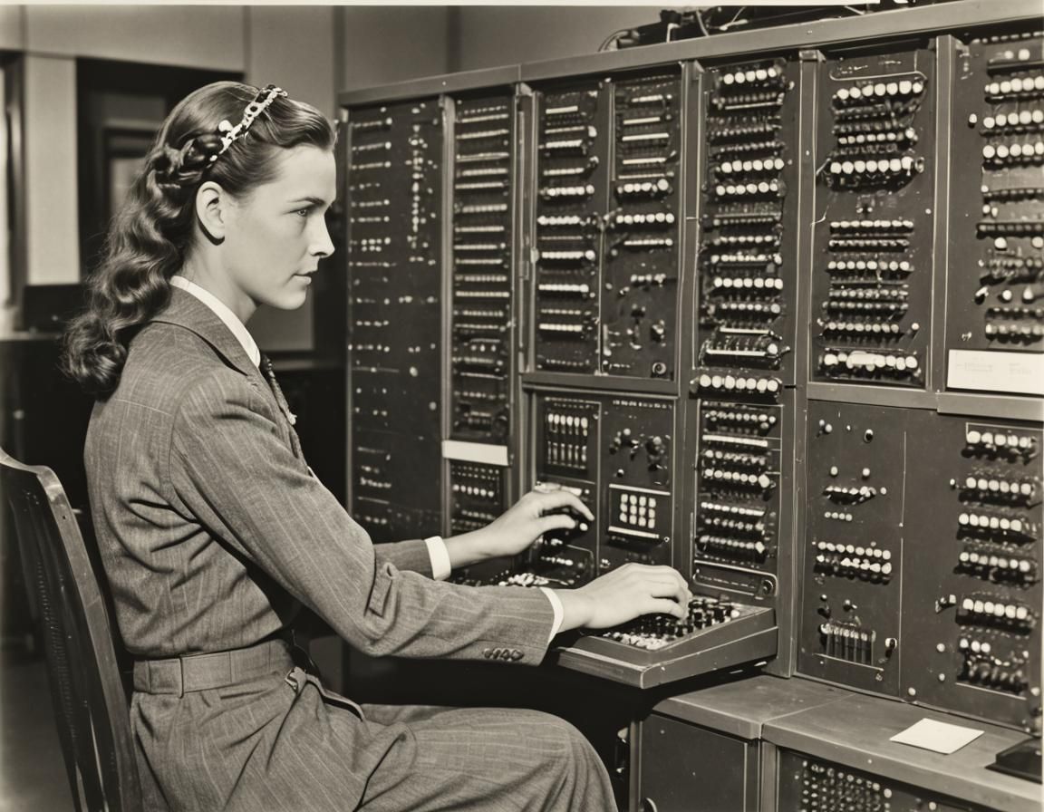 Operator Using the ENIAC (Electronic Numerical Integrator and Computer), Was First Electronic Programmable Computer Buil...