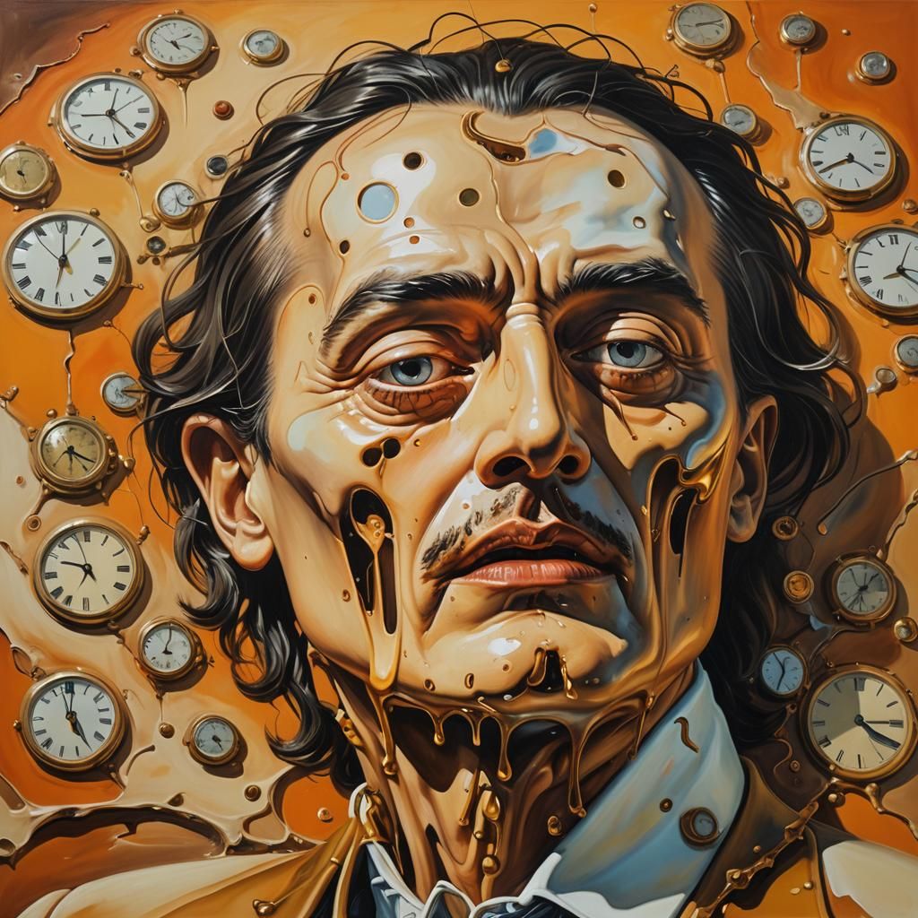 Melting Silent Figure in Dreamlike Surrealism