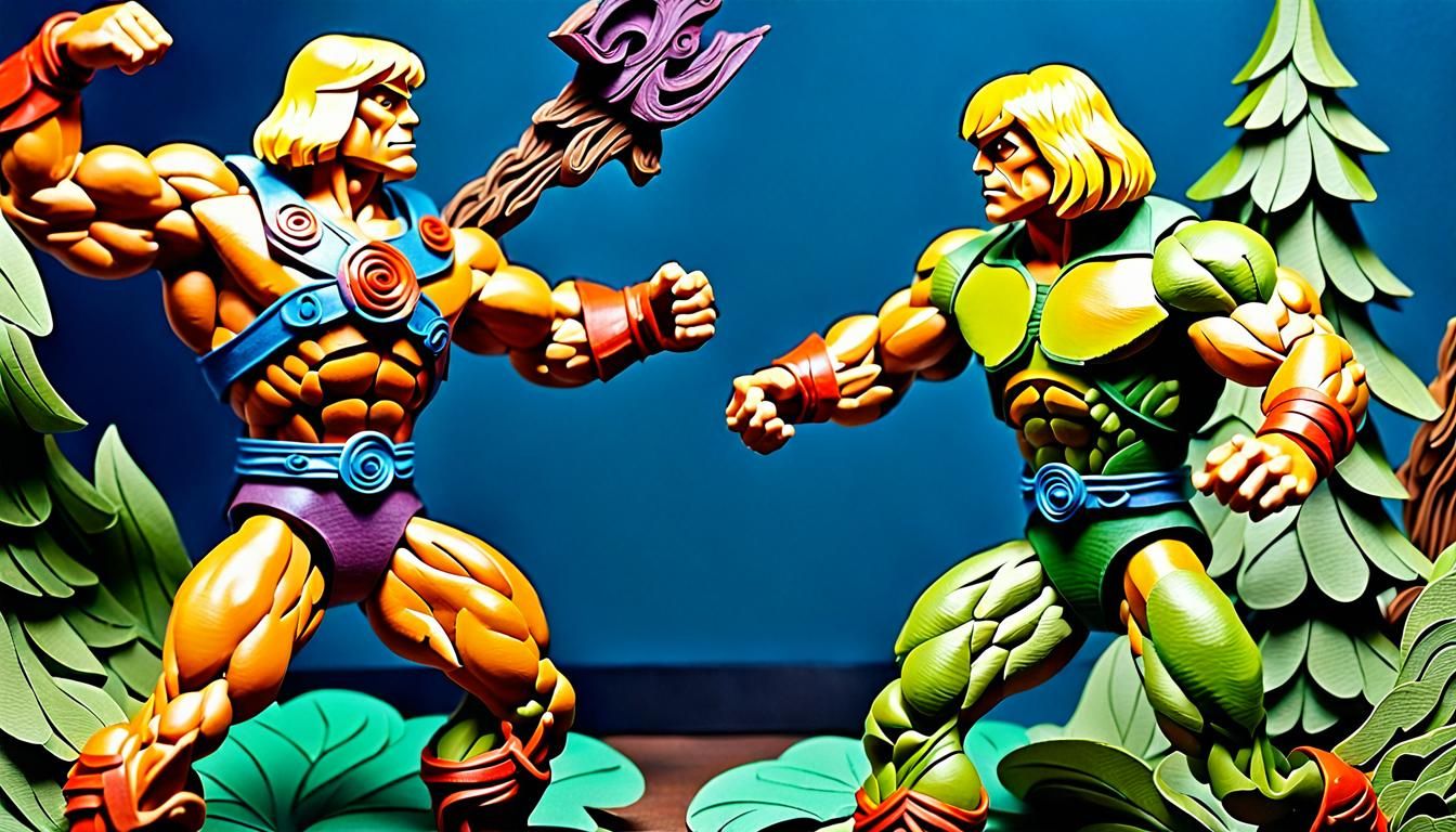 He-Man and Moss Man Quilling Art with Deep Color
