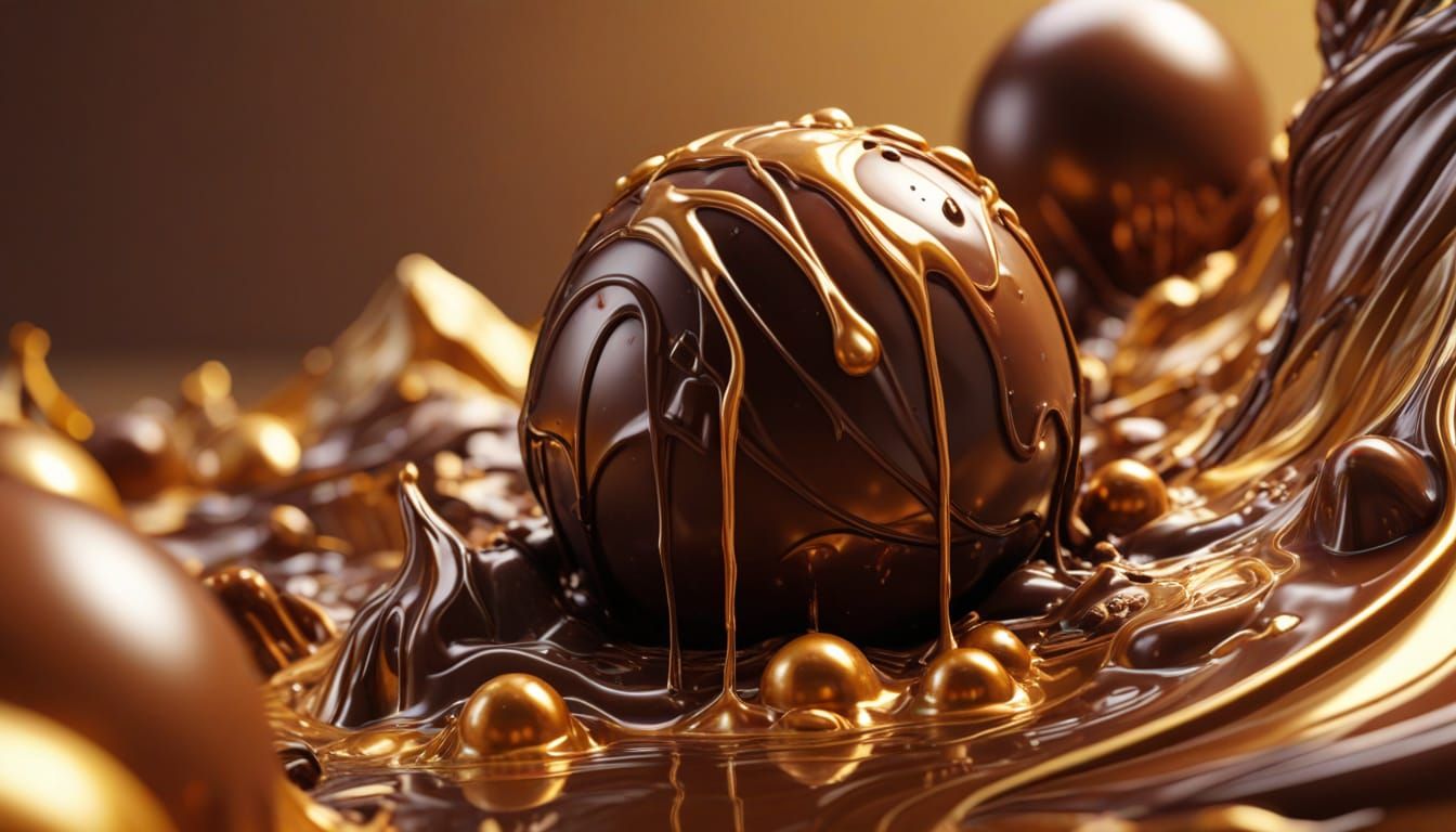 Surreal Chocolate Bombilation Masterpiece in Golden Light