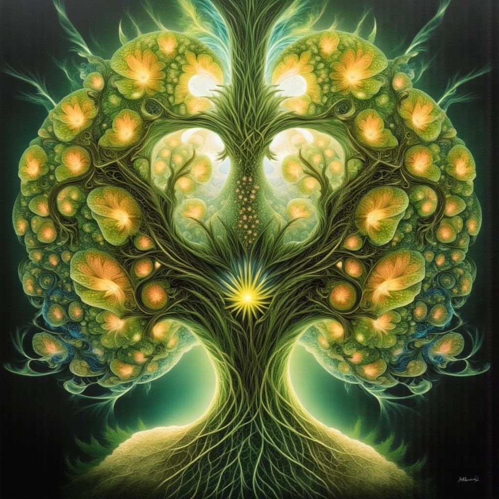 Exquisite Botanical Tree of Dreams in Photorealistic Style