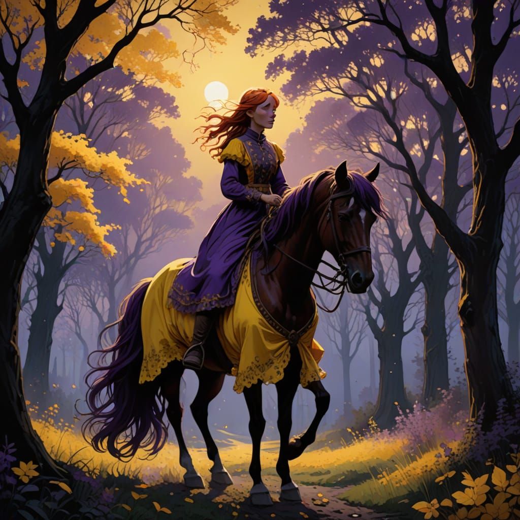 Pippi Långstrump Rides Her Majestic Horse Towards Villa Kake...