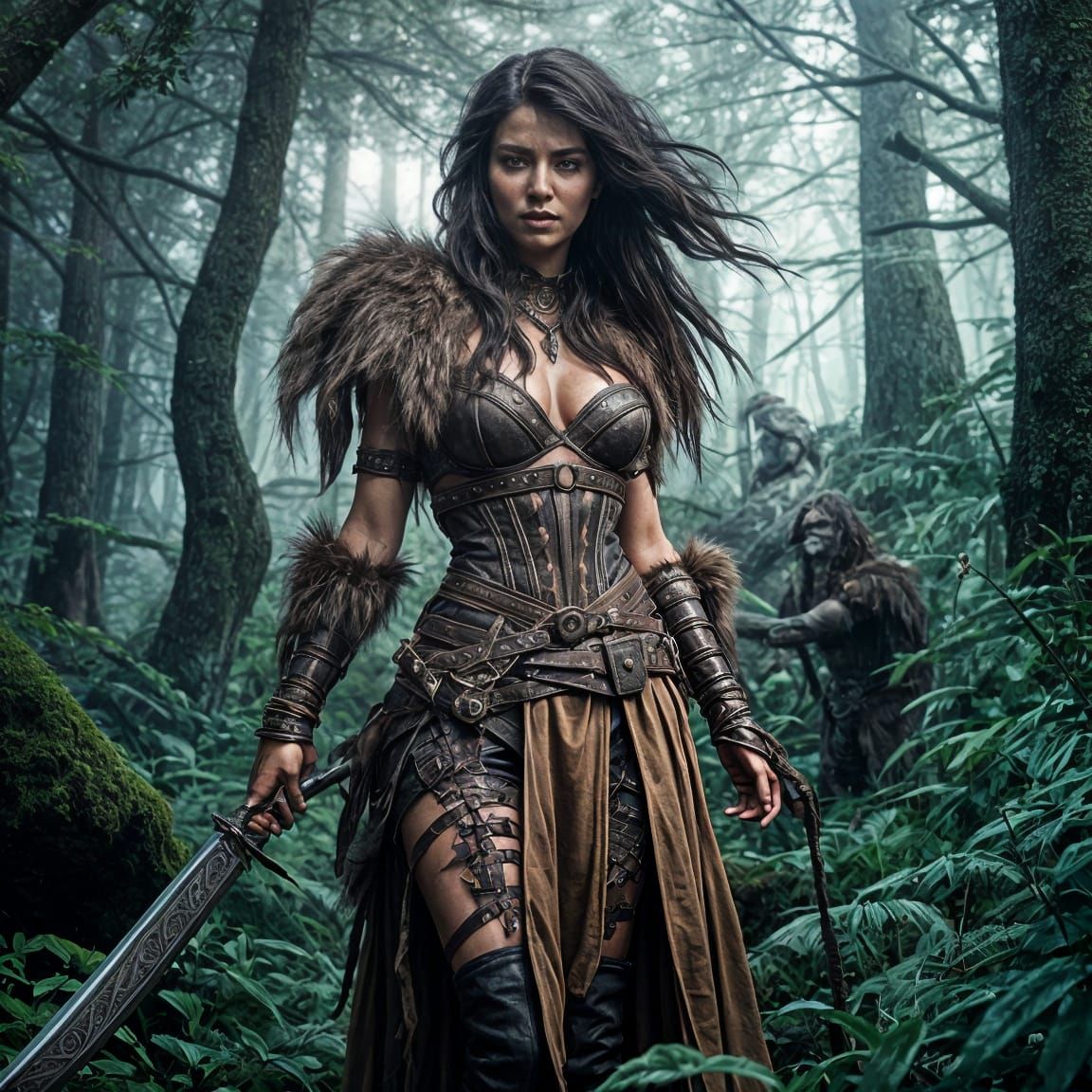 Goliath Warrior Queen in Fantasy Art Style