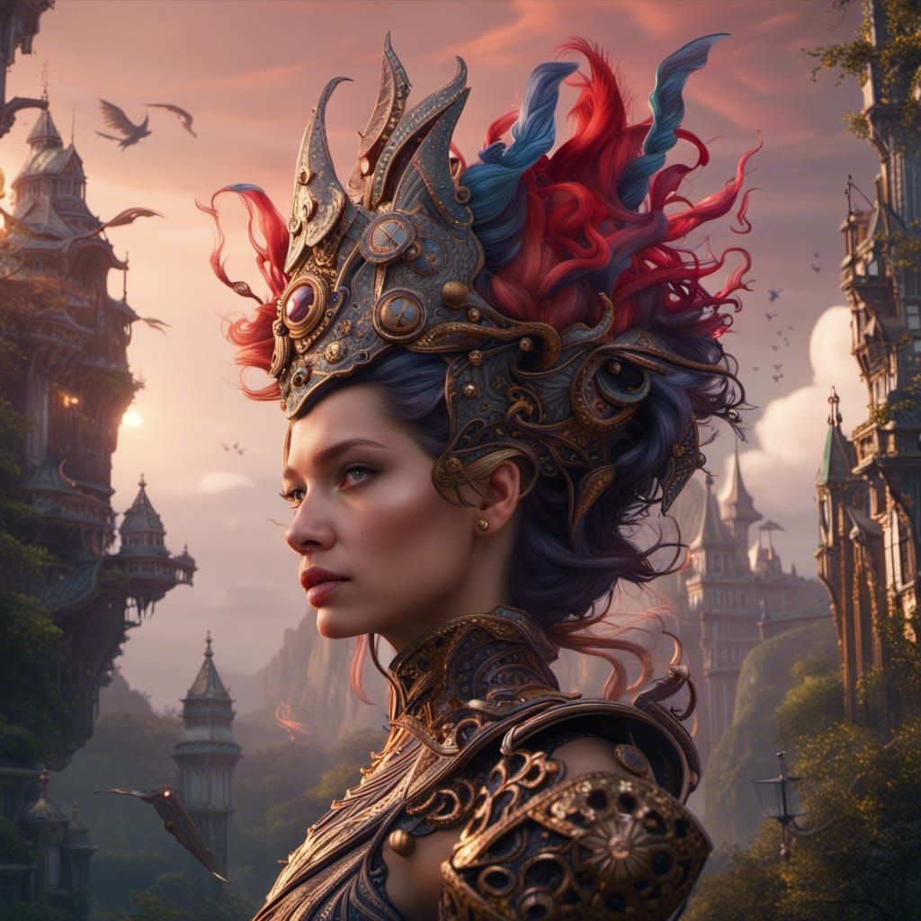 Detailed Matte Painting of Fantastical Women