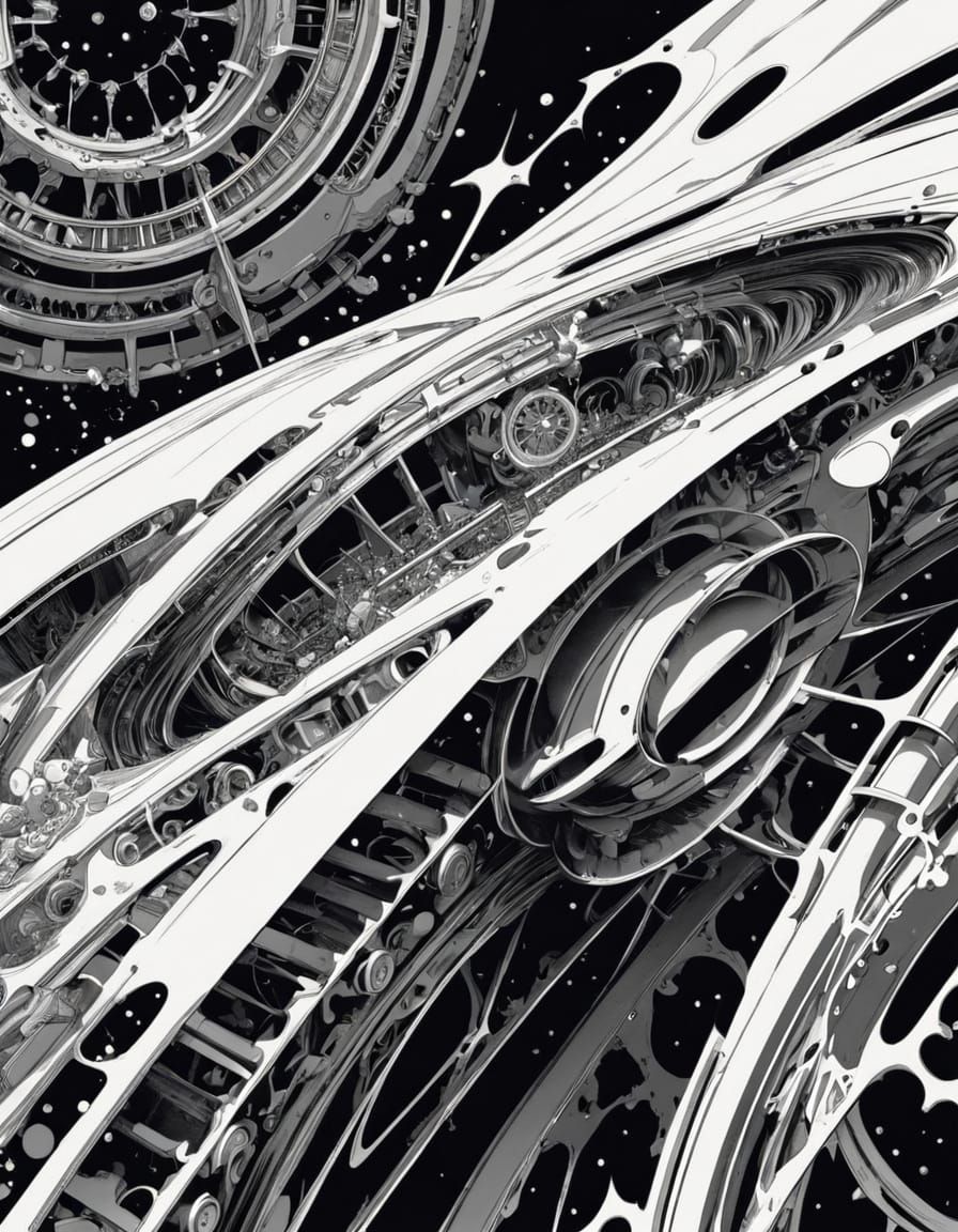 partially colored, black-and-white, lineart, coloring book