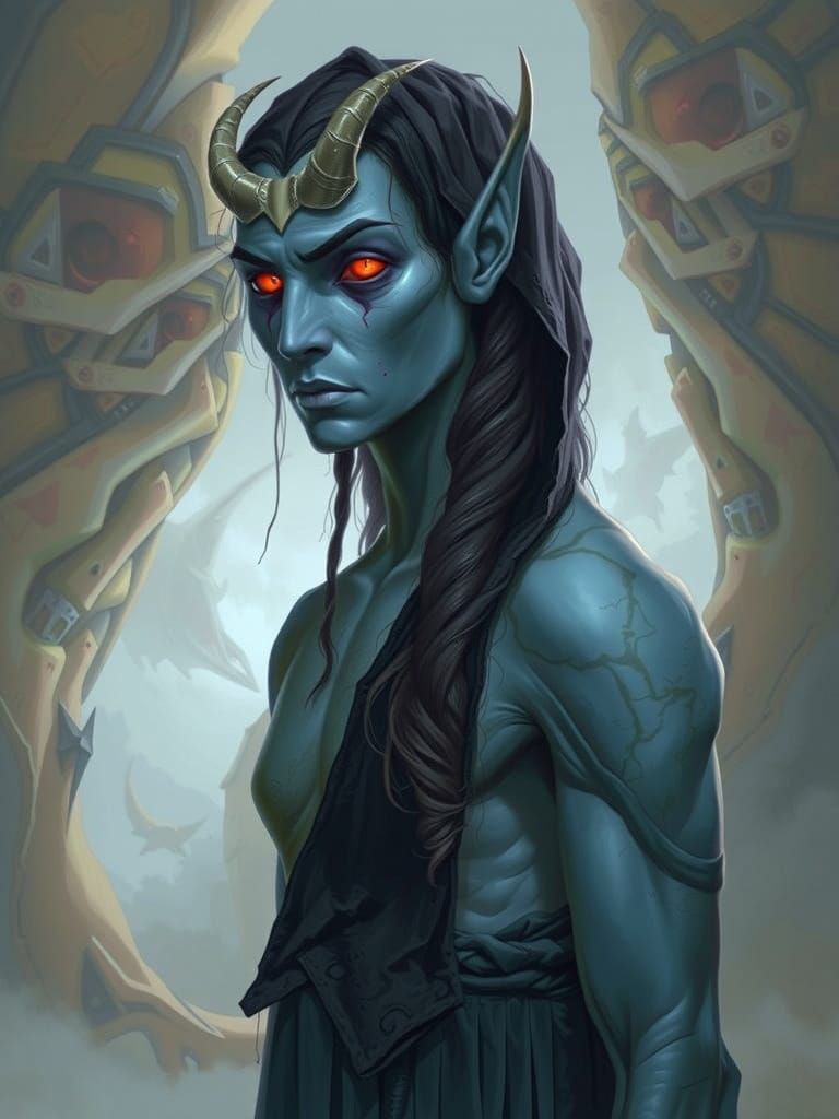 Dark Figure Emerges from Vortex in Gothic Industrial Style