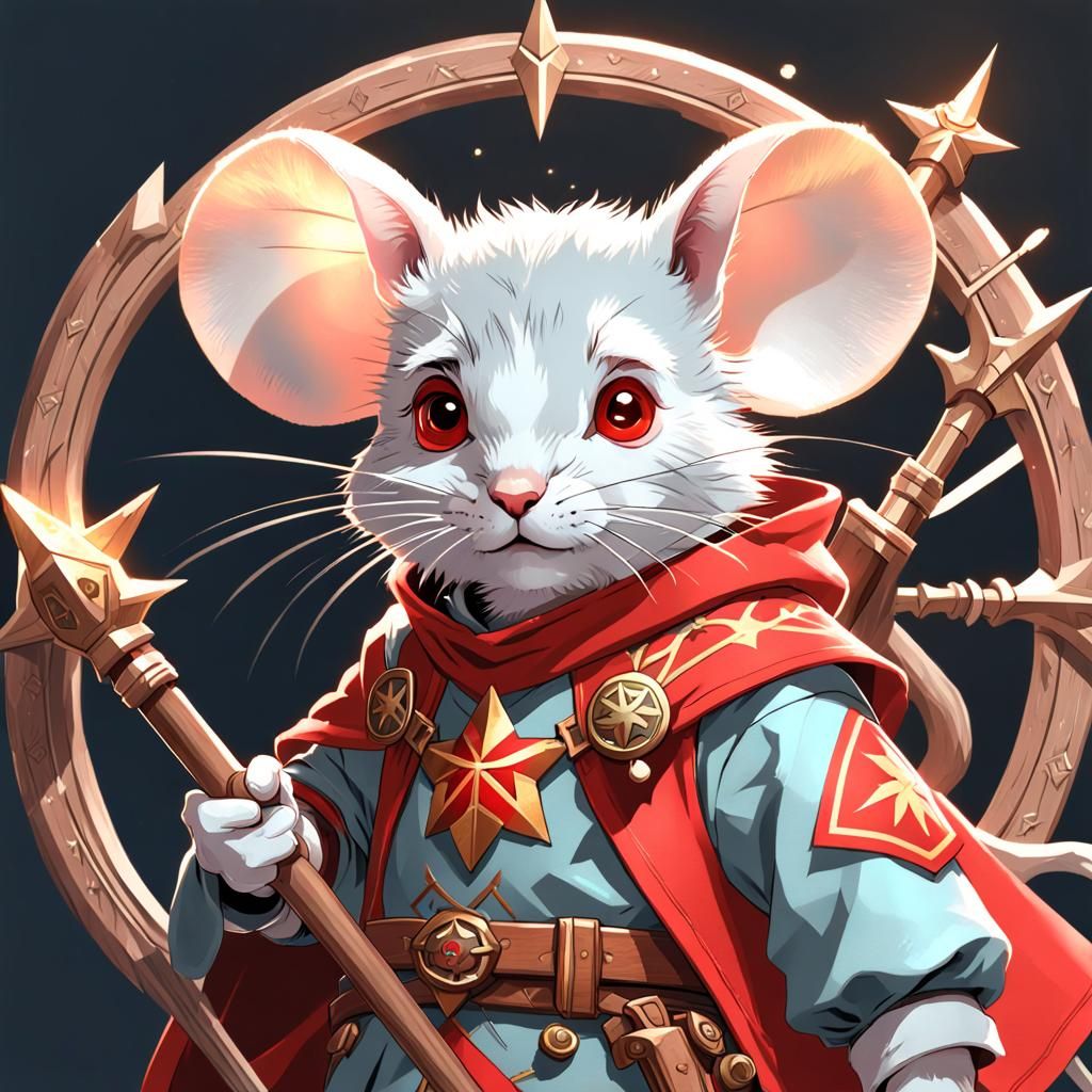 Armored Mouse Warrior Portrait in Hyperdetailed Style