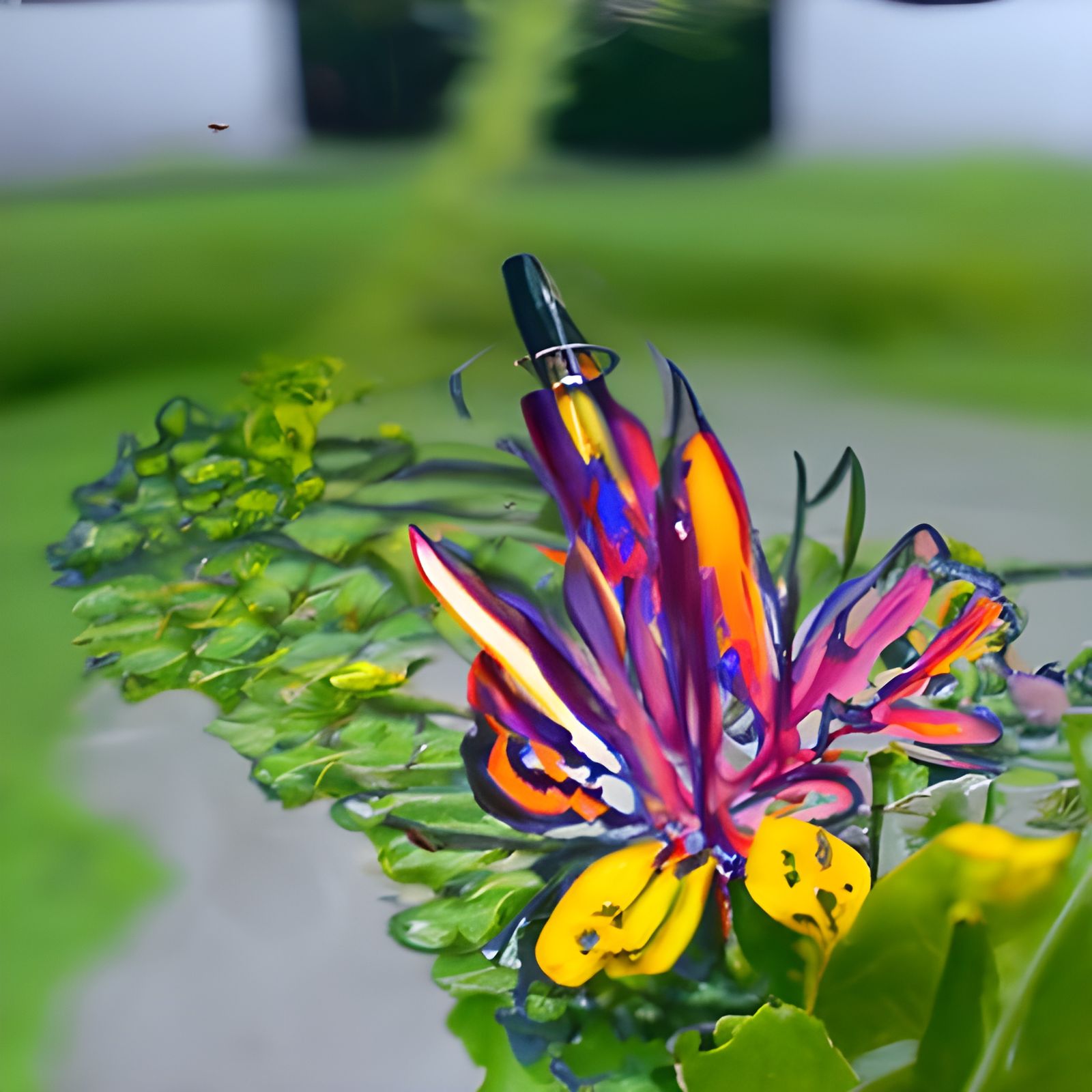 Butterfly Map with Tiger Lilies Illustration