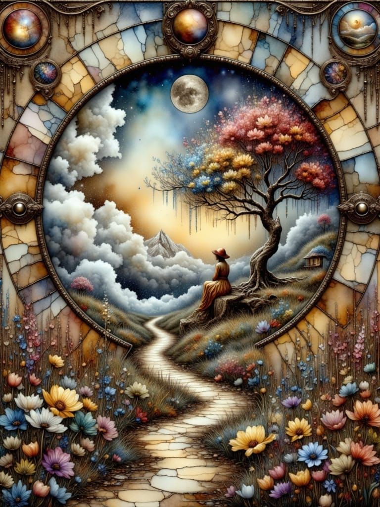 Ethereal Scene Blending Mystical Realism and Dreamlike Surre...