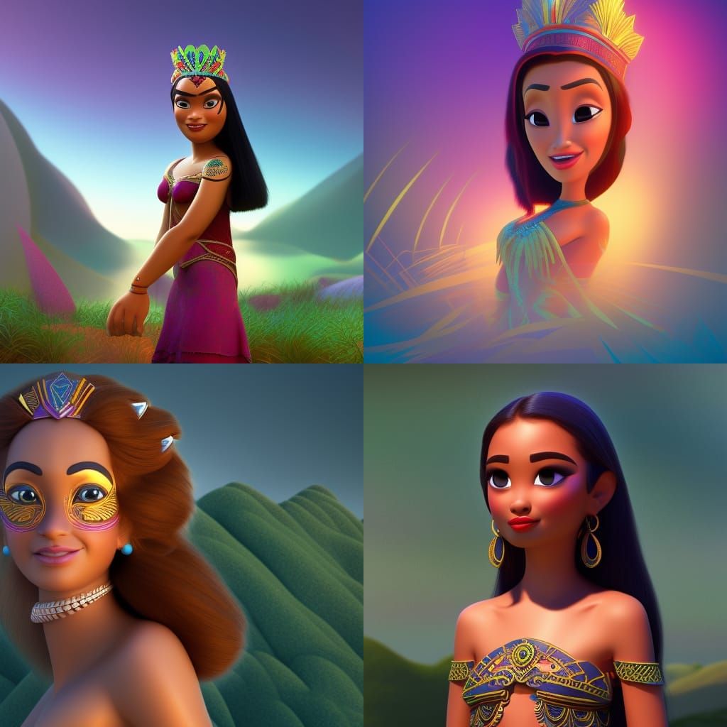 Maori Princess of New Zealand in 3D Style