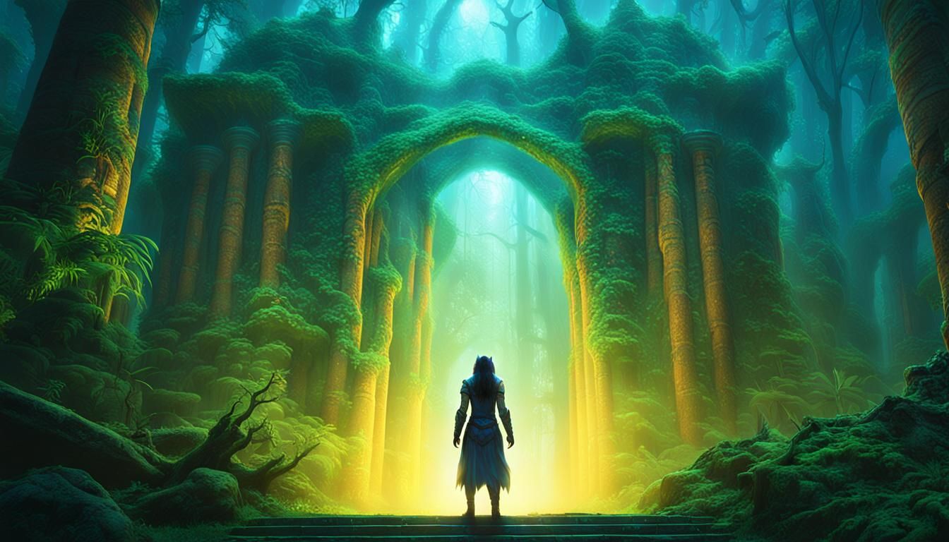 Tiger Lycan Girl at Glowing Forest Temple