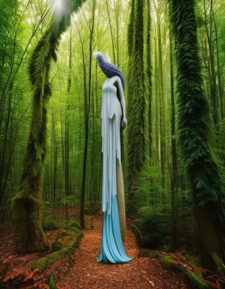 Sunset Human Hybrid in Vines, Detailed Fantasy Art