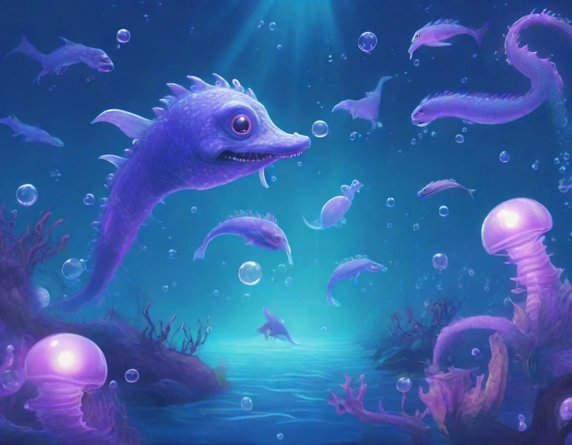 Adorable Abyss: Baby Ocean Monsters at Play