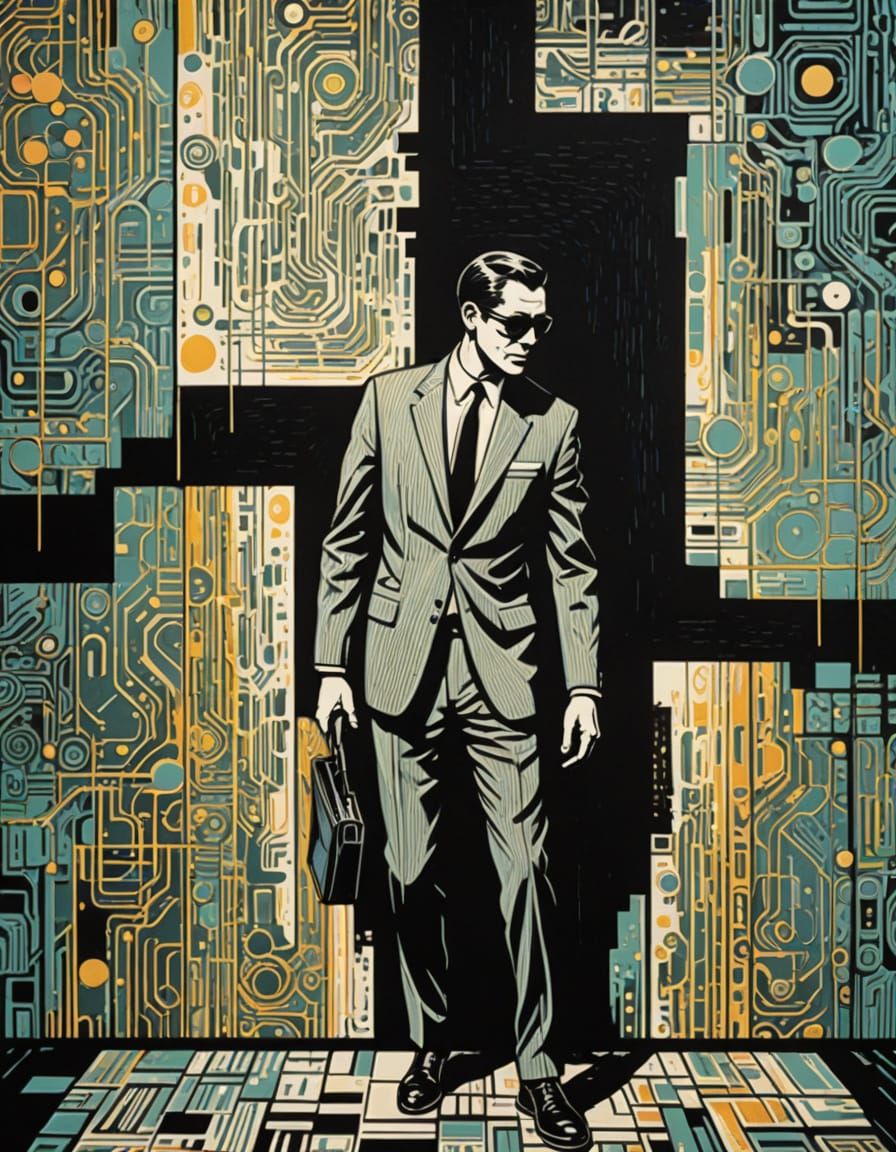 Quantum Whispers in Retro-Futuristic Hues