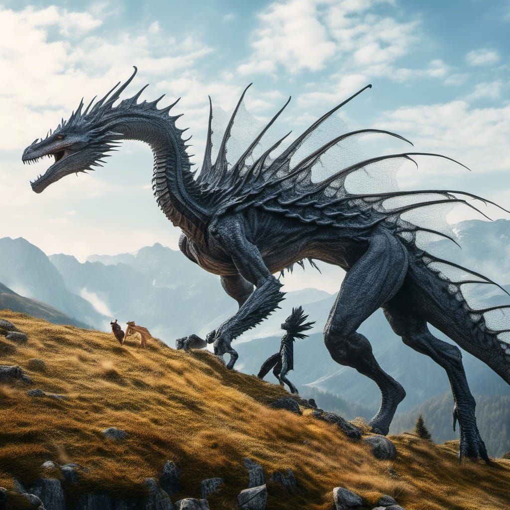 Alien Party: Hyperrealistic 20th Century Painting