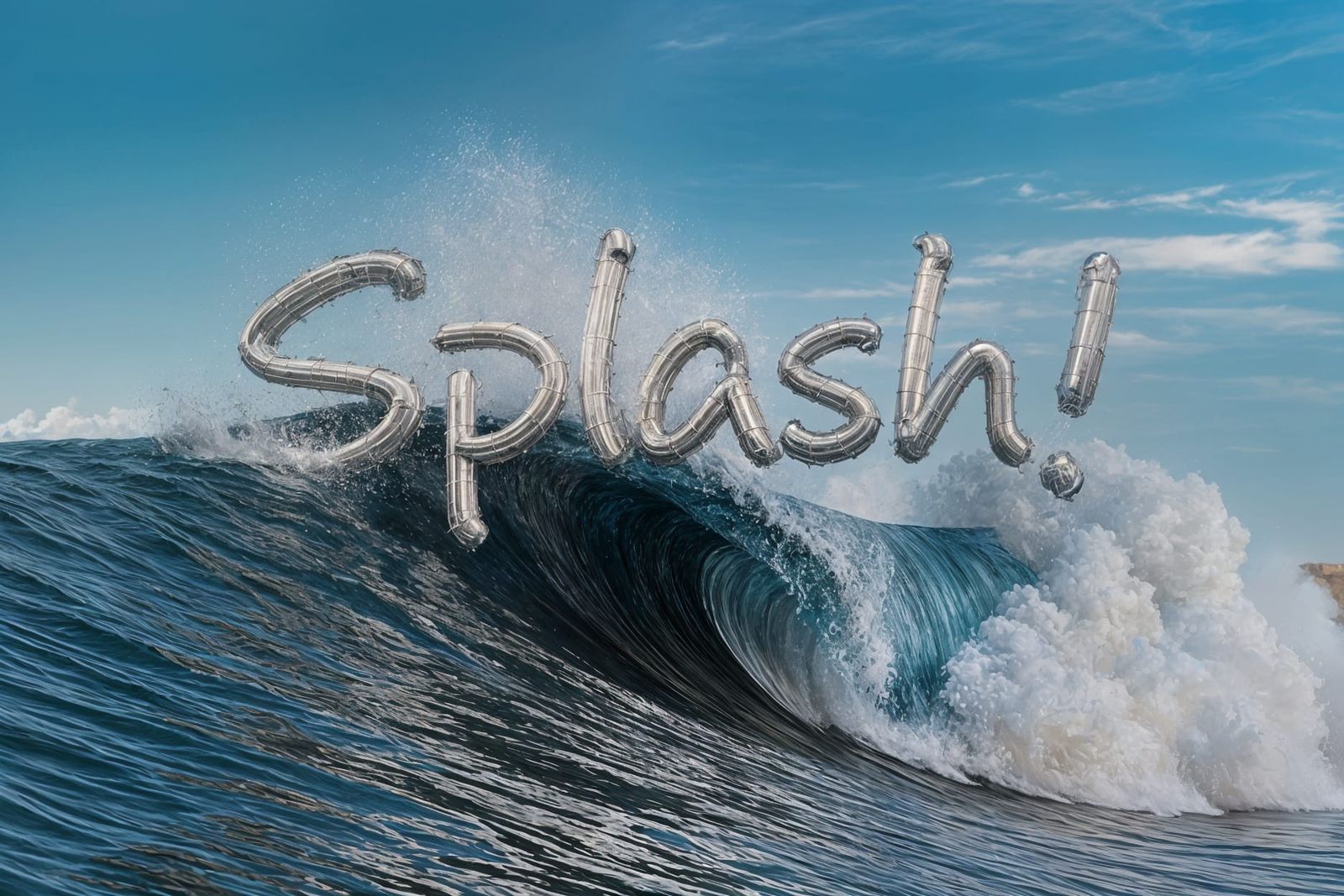Crashing Wave Writes "Splash!" in Monet Style