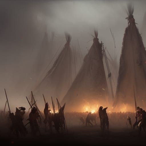 Native American War Camp Concept Art