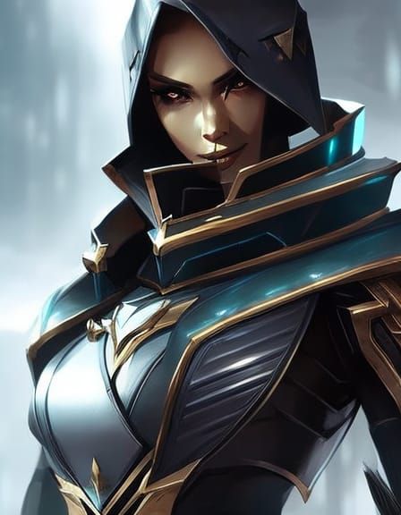Elegant Black Mech Assassin Portrait, Hyperdetailed Concept ...