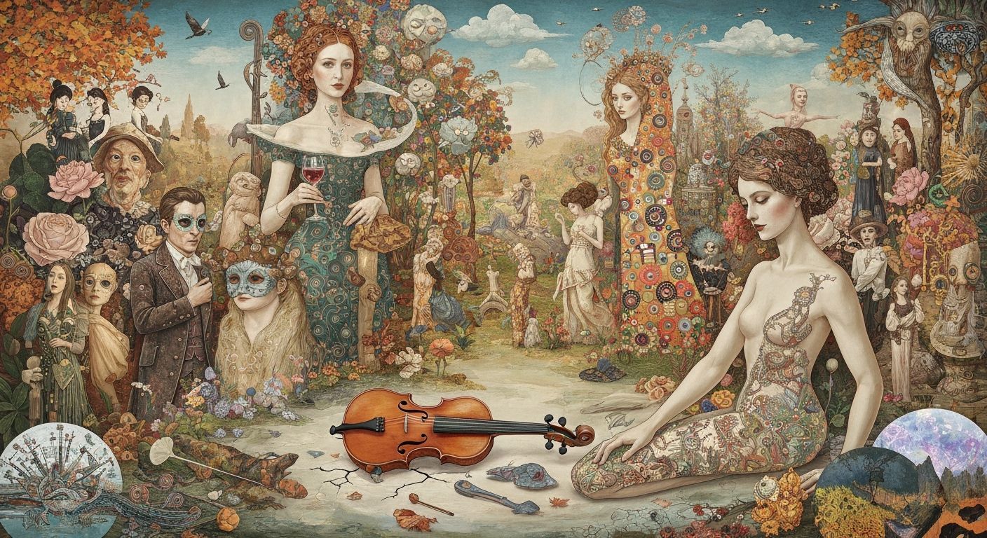 Bio Art Collage: Woman with Viola in Digital 8K