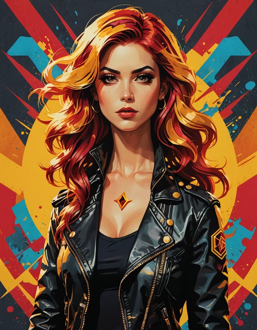 Sunset Shimmer as Spartan Warrior in Pop Art