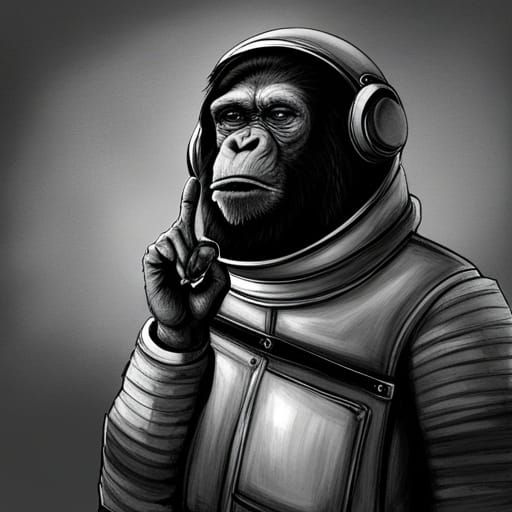 Chimpanzee Astronaut Giving Middle Finger in HD