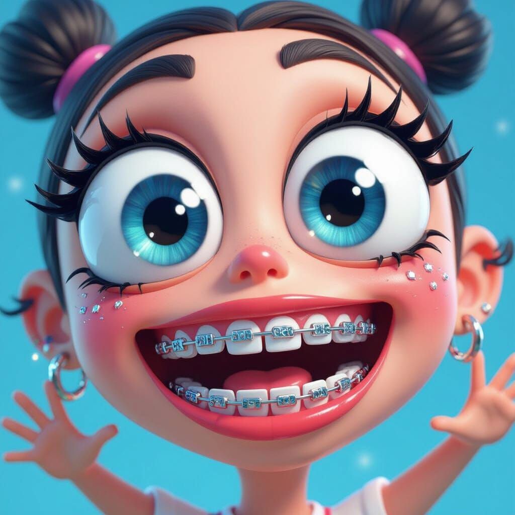 Hyper-Detailed 3D Cartoon Character Twerking Close-Up