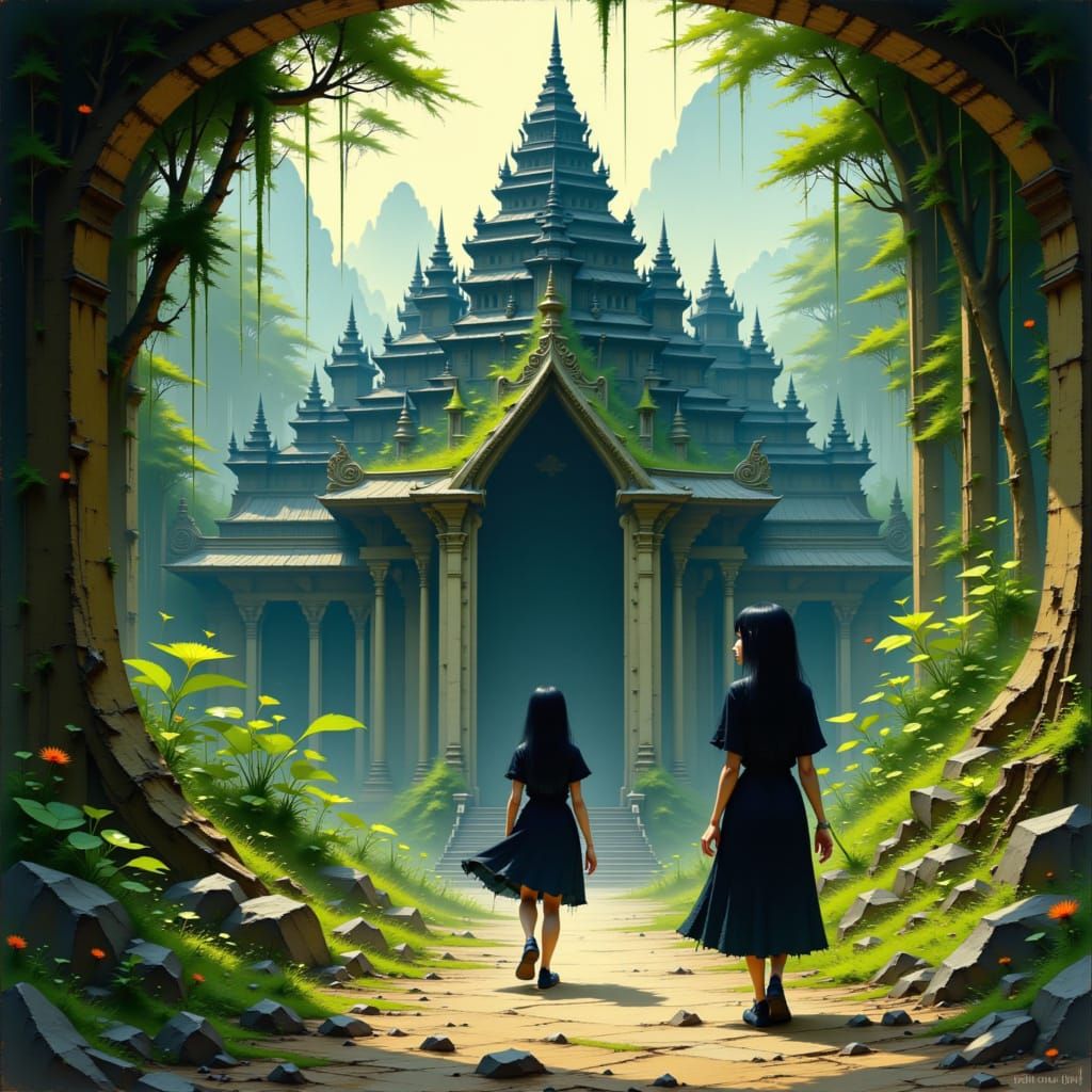 Women in Black at Wat Samian Nari