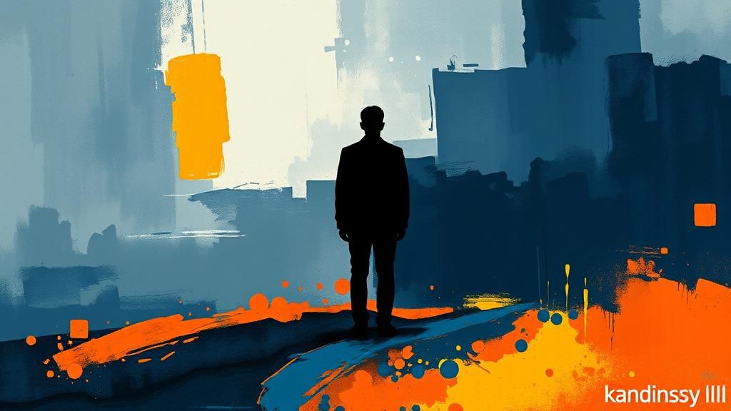 Silhouette in Abstract Landscape as Digital Art