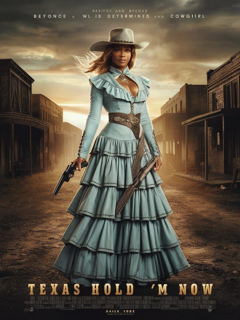 Beyonce as Gunslinger Cowgirl in Wild West Movie Poster