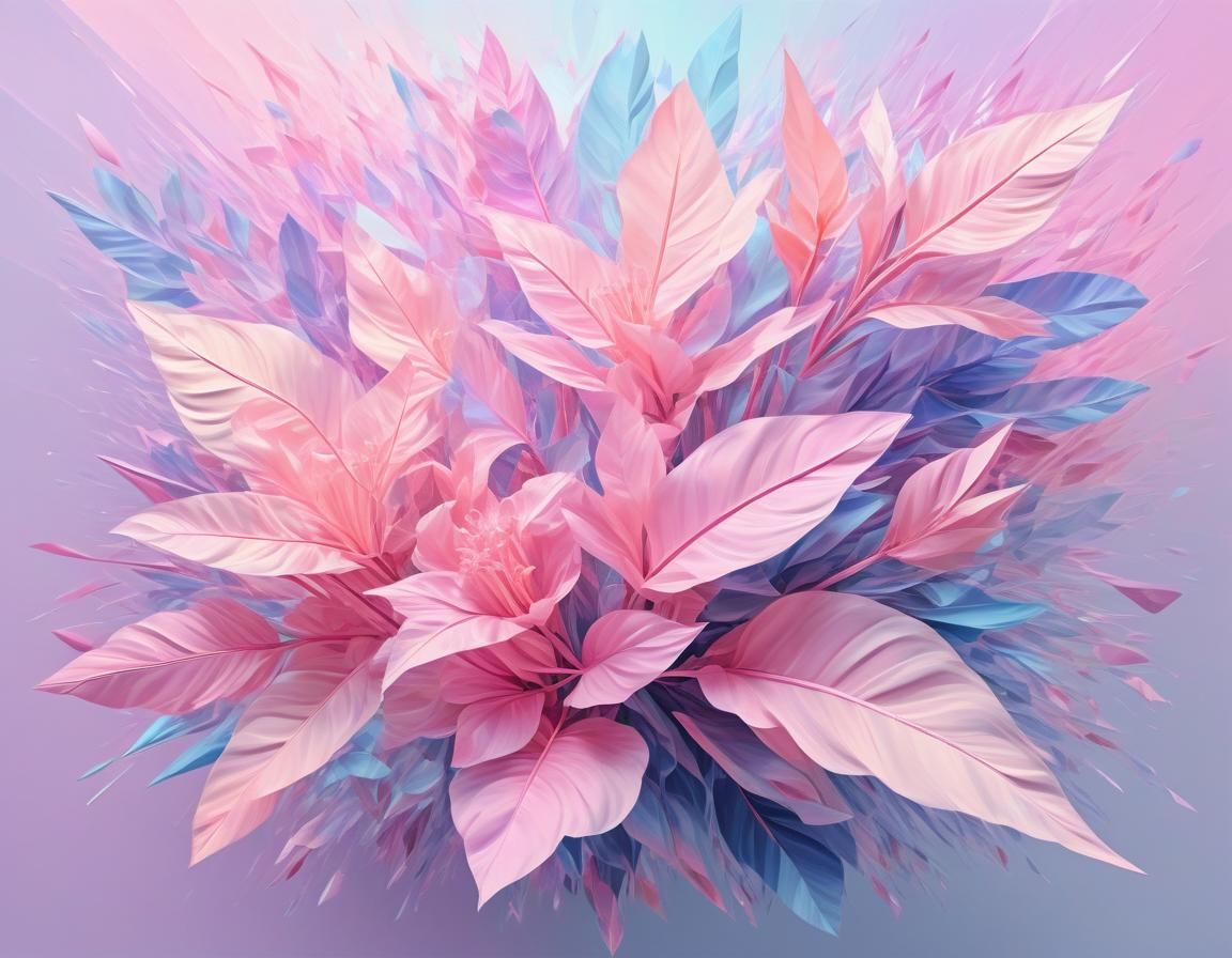 Ethereal Floral Art in Smoky Pastel Pink