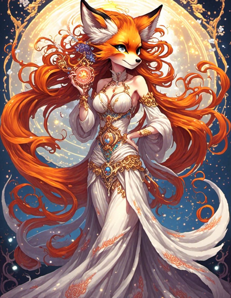 Enchanting Fox Dancer in 16-bit Pixel Art