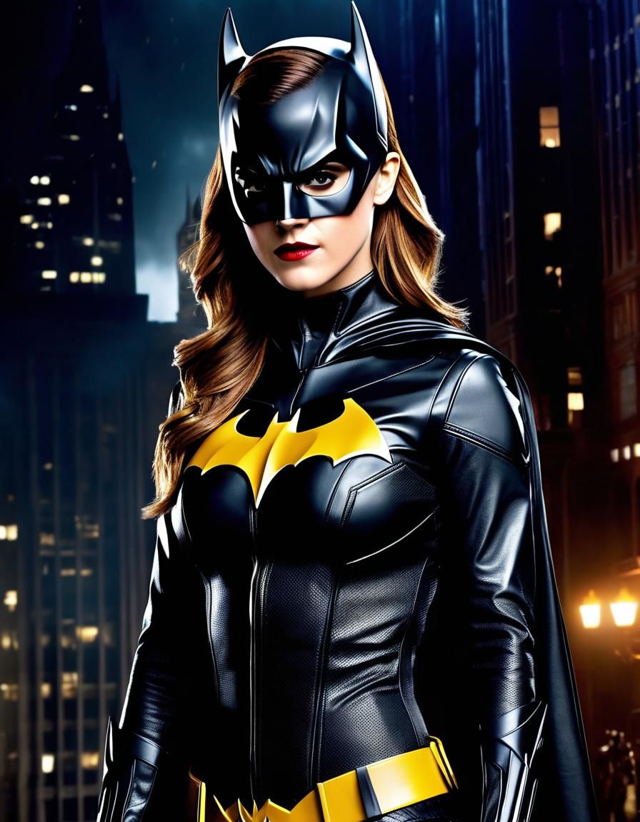 Hyperrealistic Emma Watson as Batgirl