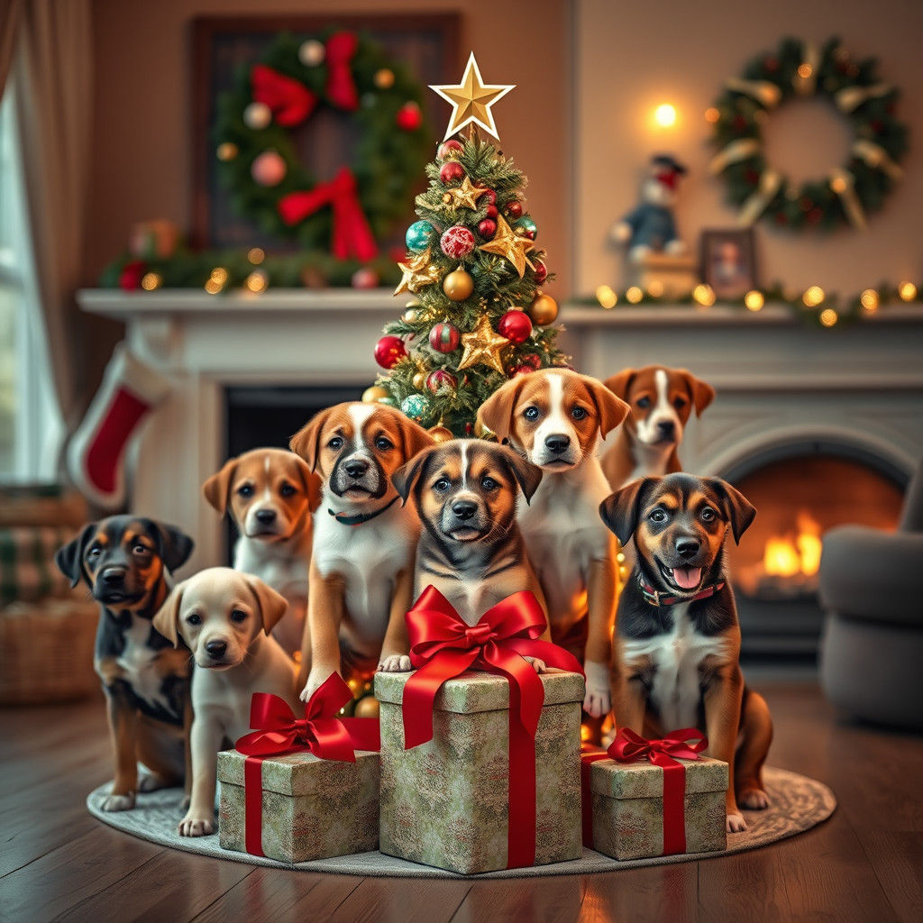 Puppy Christmas Tree: A Festive Canine Celebration