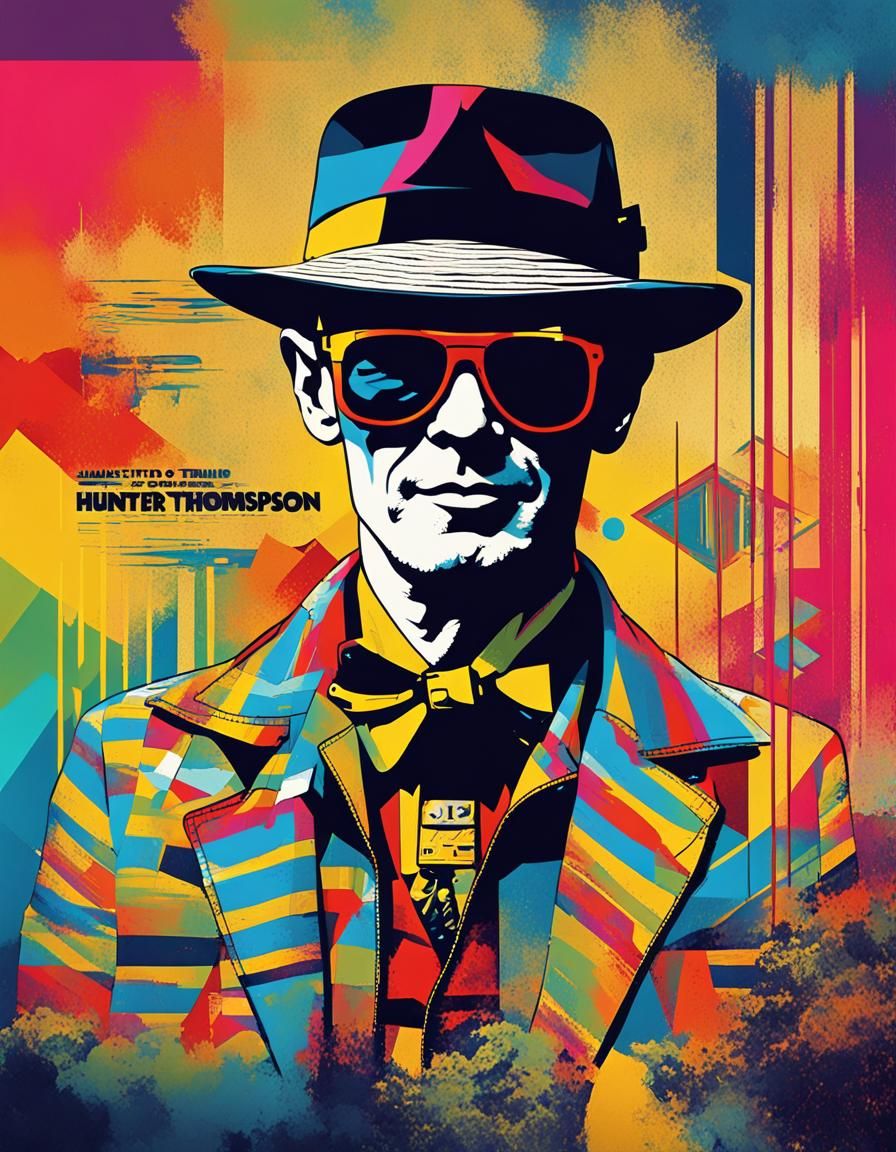 Hunter S. Thompson Pop Art Screen Print