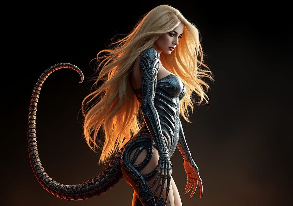 Human-Alien Hybrid Transformation in Trending Splash Art Sty...