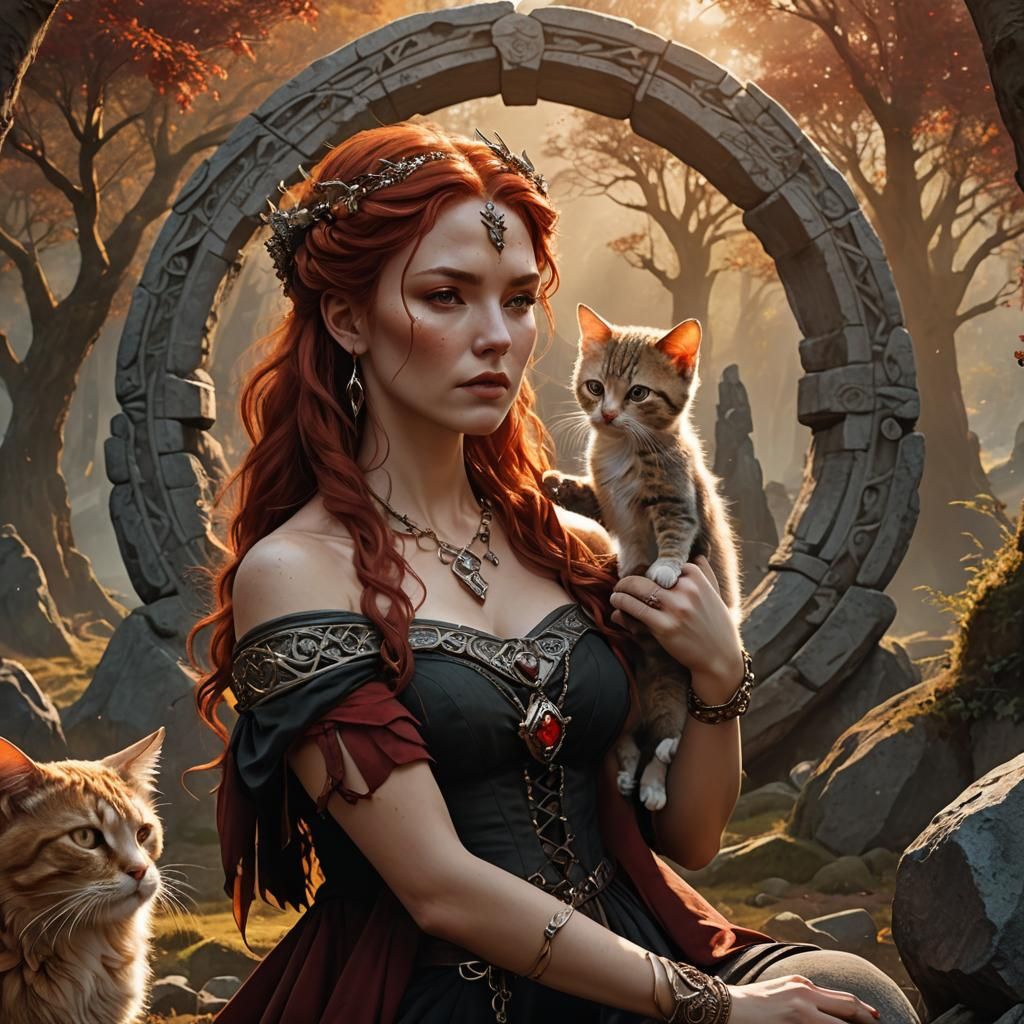 Surreal Fantasy Goddess in Druids Circle