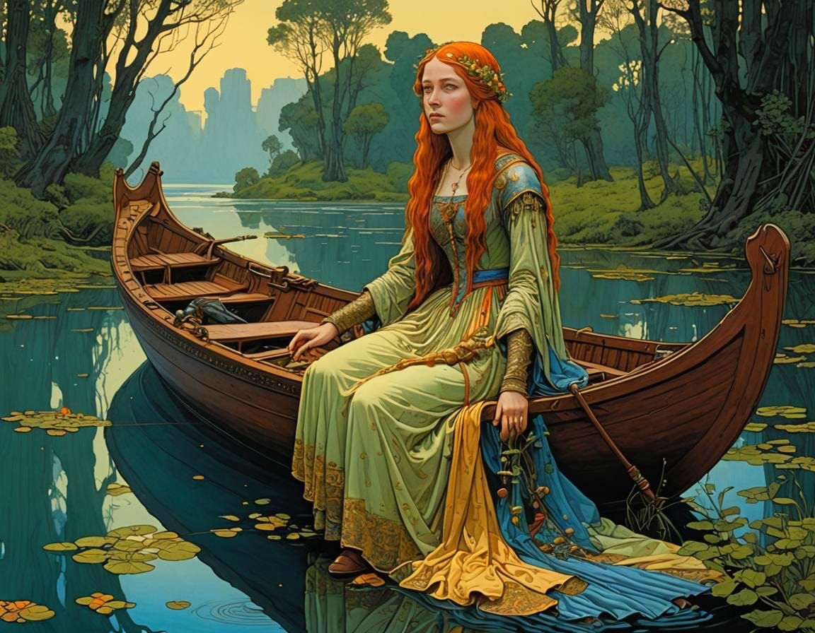 Lady of Shalott in Moebius Style