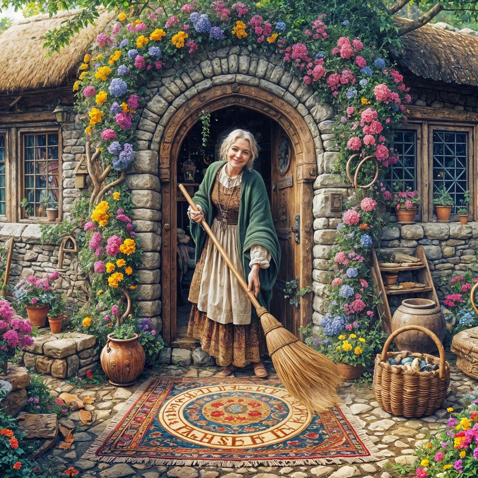 Gentle Earth Witch Sweeps the Threshold of Her Maximalist Co...